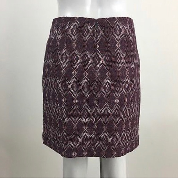 LOFT Size 00 Diamond Print Faux Wrap Skirt New - Picture 3 of 4